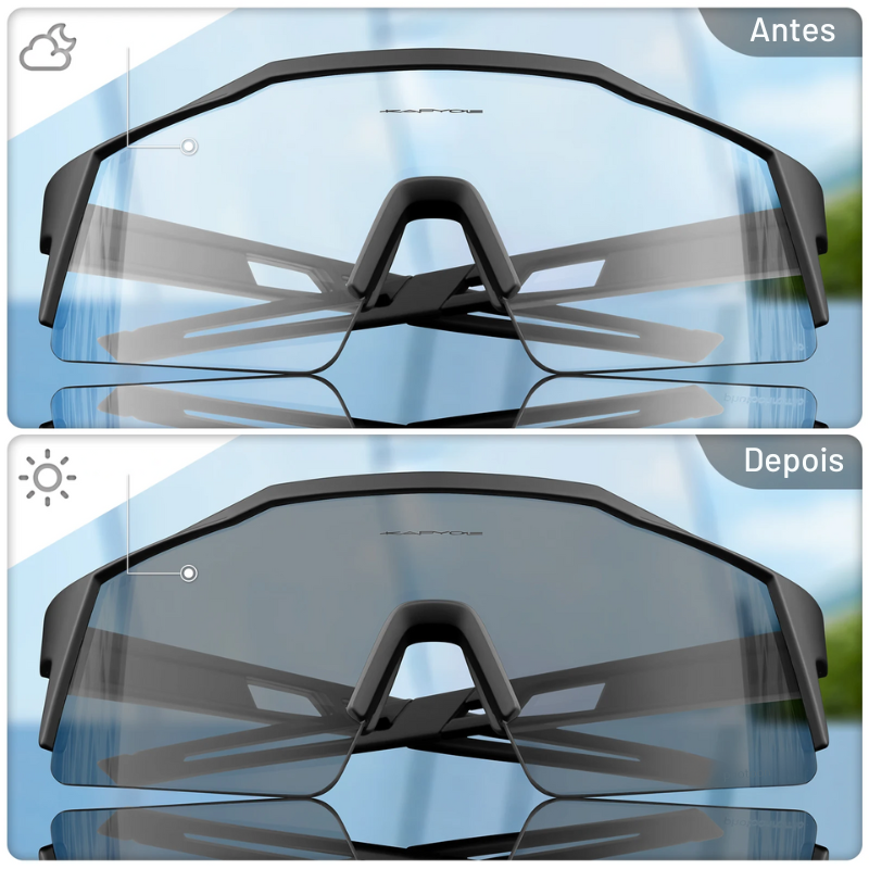 Óculos de Sol Esportivo Fotcromático para Ciclismo, Corrida e Beach Tennis - StormVision