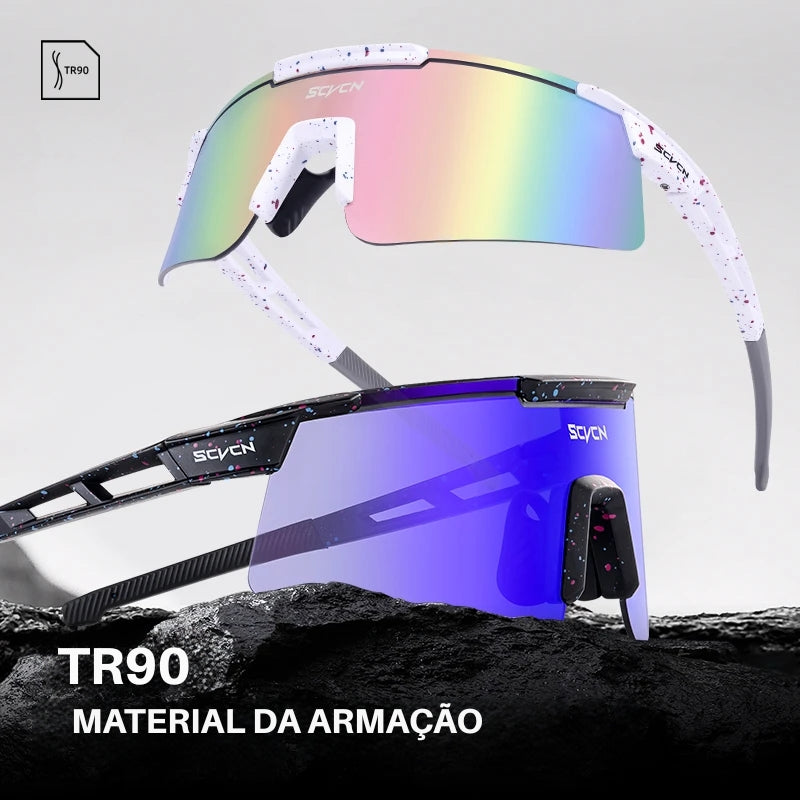 Óculos Esportivo PowerVision - Lentes HD e Grip Hidrofílico Antiderrapante