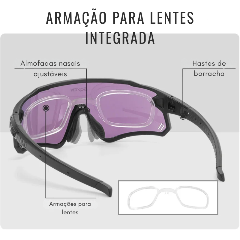 Óculos de Sol Esportivo Polarizado para Ciclismo, Corrida e Beach Tennis - TriSport