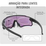 Óculos de Sol Esportivo Polarizado para Ciclismo, Corrida e Beach Tennis - TriSport