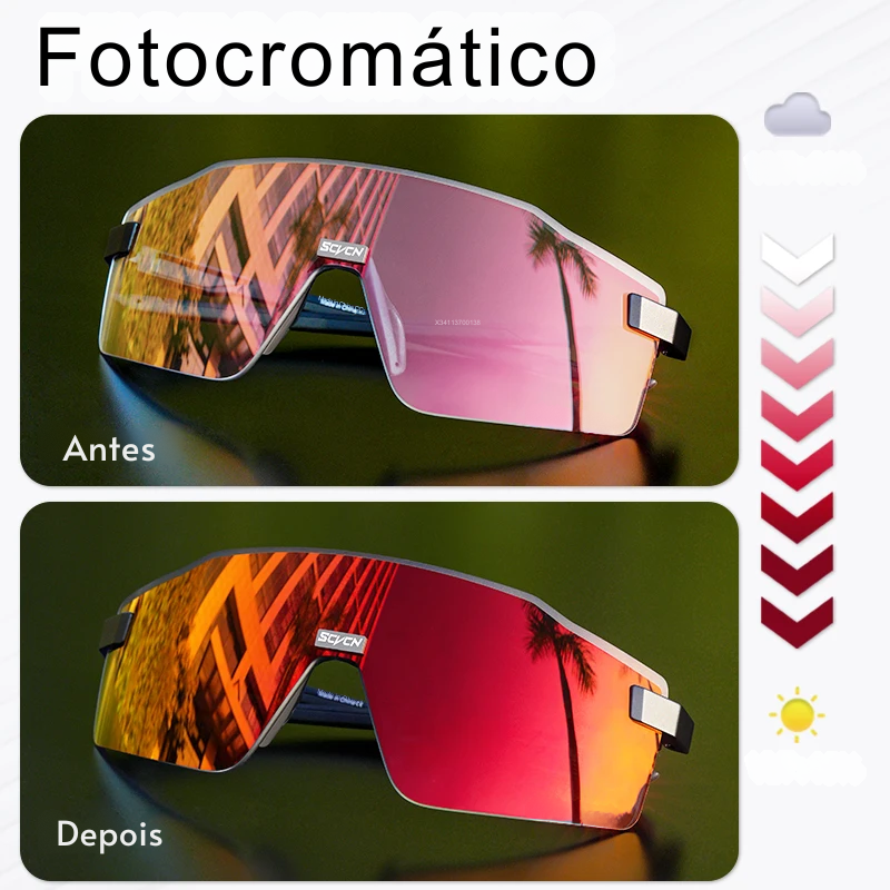 Óculos de Sol SonicView Fotocromáticos para Ciclismo, Corrida e Beach Tennis