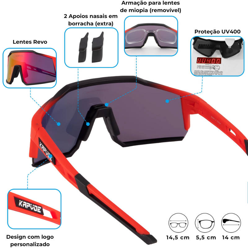 Óculos de Sol SpeedFlow para Ciclismo, Corrida e Beach Tennis