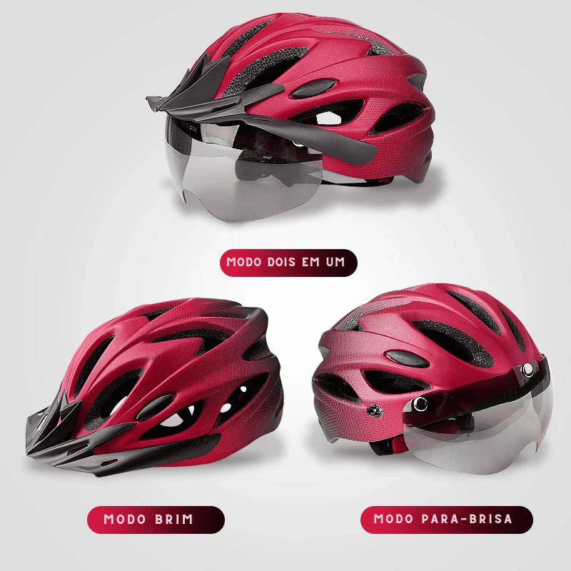 Capacete Leve com Luz LED Para Ciclismo