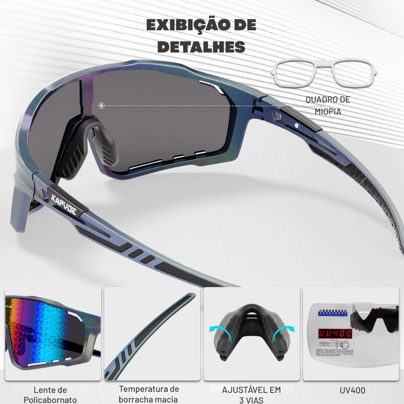 Óculos de Sol MaxOptic para Ciclismo, Corrida e Beach Tennis