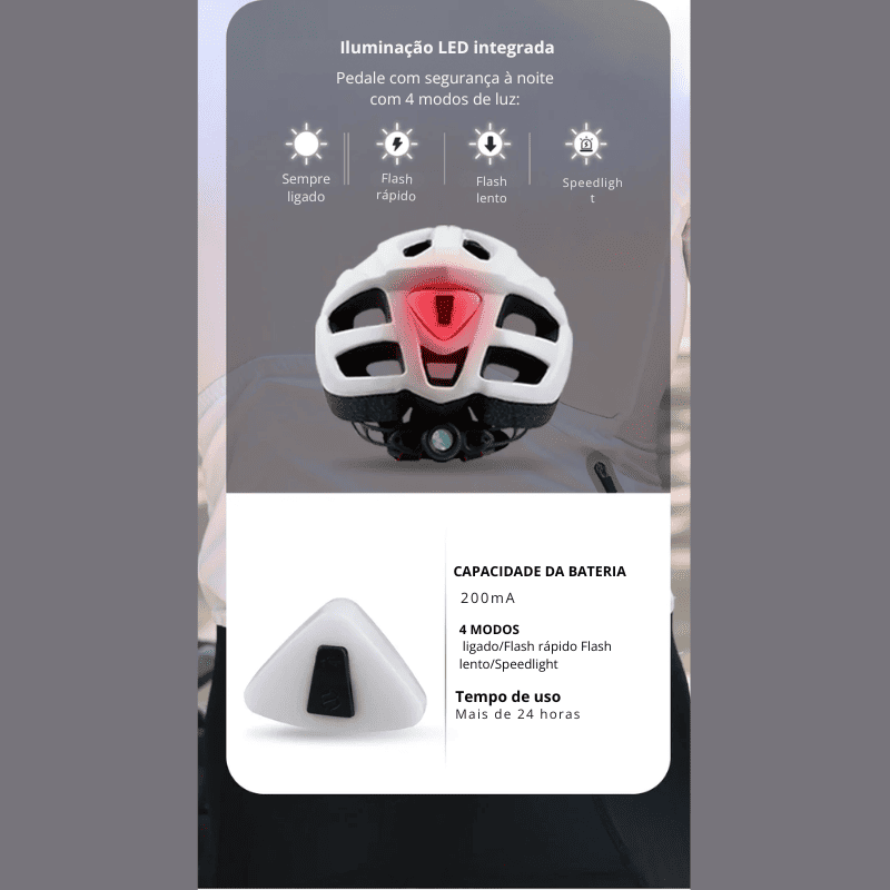Capacete Ultraleve com luz LED Para Ciclismo
