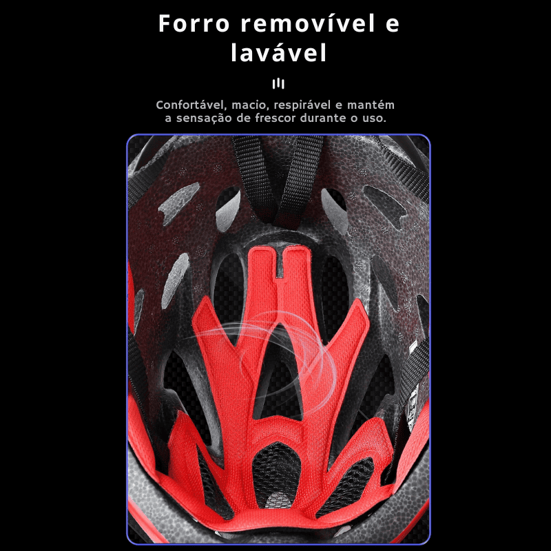 Capacete Leve com Luz LED Para Ciclismo