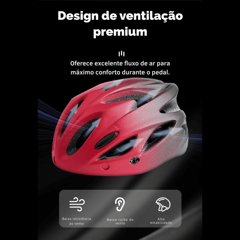 Capacete Leve com Luz LED Para Ciclismo