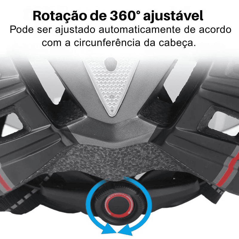 Capacete Ultraleve com Luz e Óculos Para Ciclismo