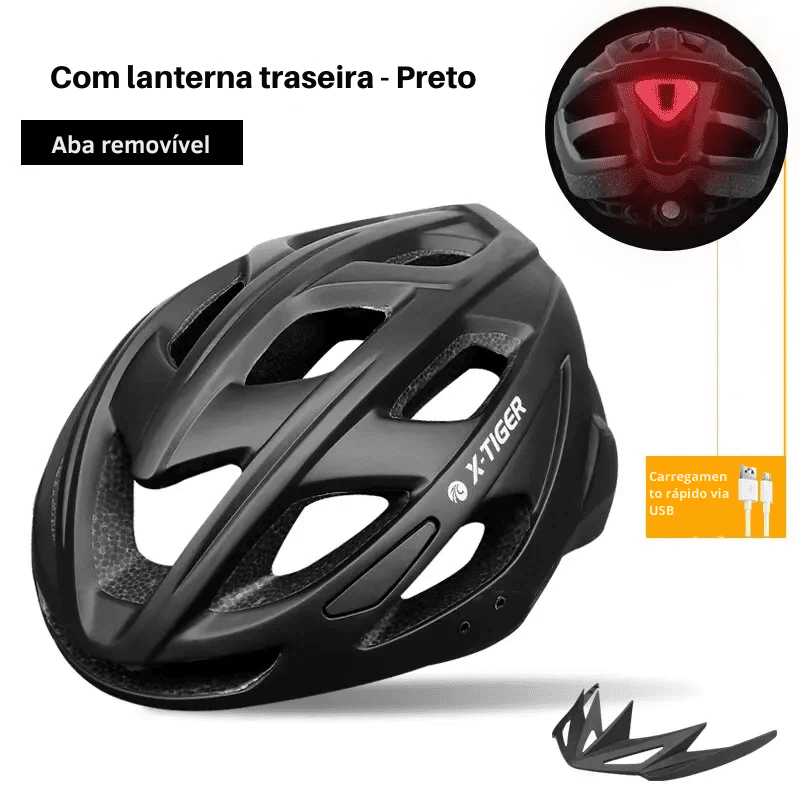 Capacete Ultraleve com luz LED Para Ciclismo