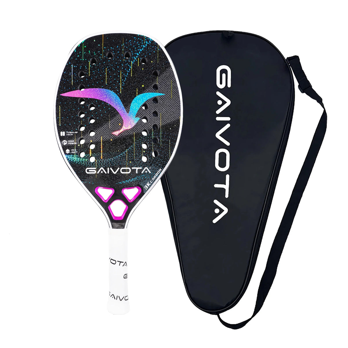 Raquete de tênis de praia de fibra de carbono GAIVOTA 2025 3K + mochila