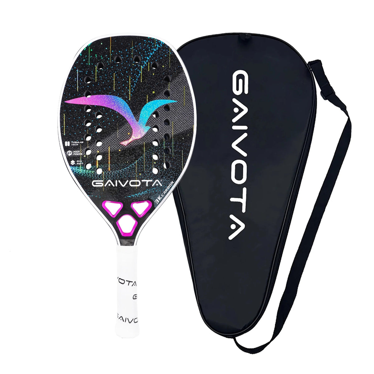 Raquete de tênis de praia de fibra de carbono GAIVOTA 2025 3K + mochila