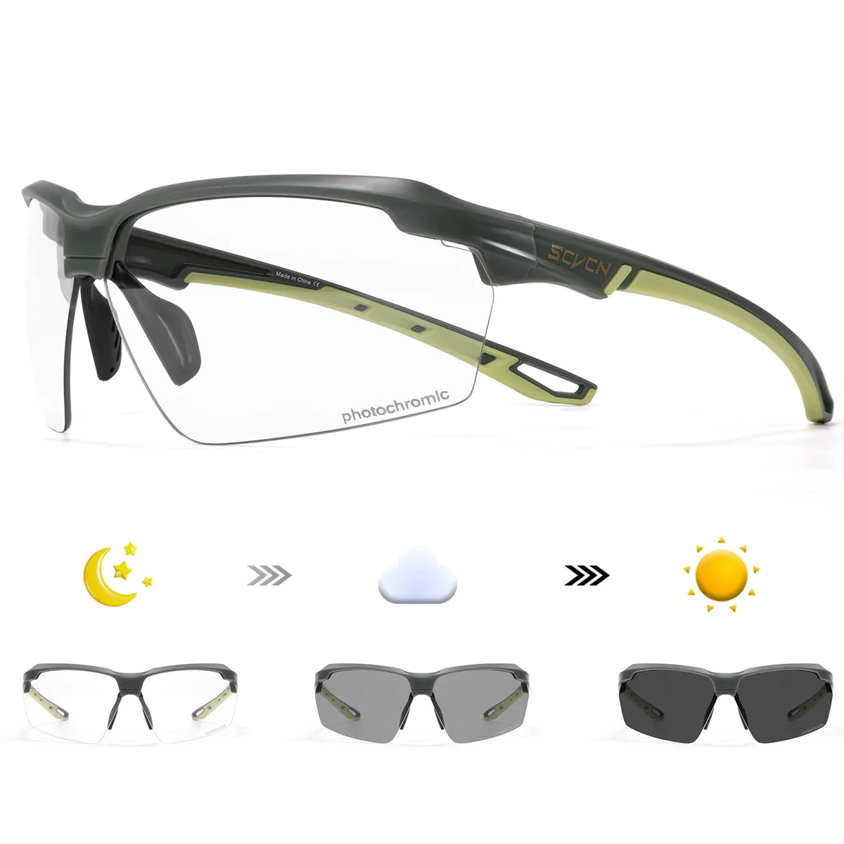 Scvcn óculos de sol fotocromáticos para uso externo, óculos de ciclismo para mulheres, esportes uv400 mtb, óculos táticos para dirigir e homens