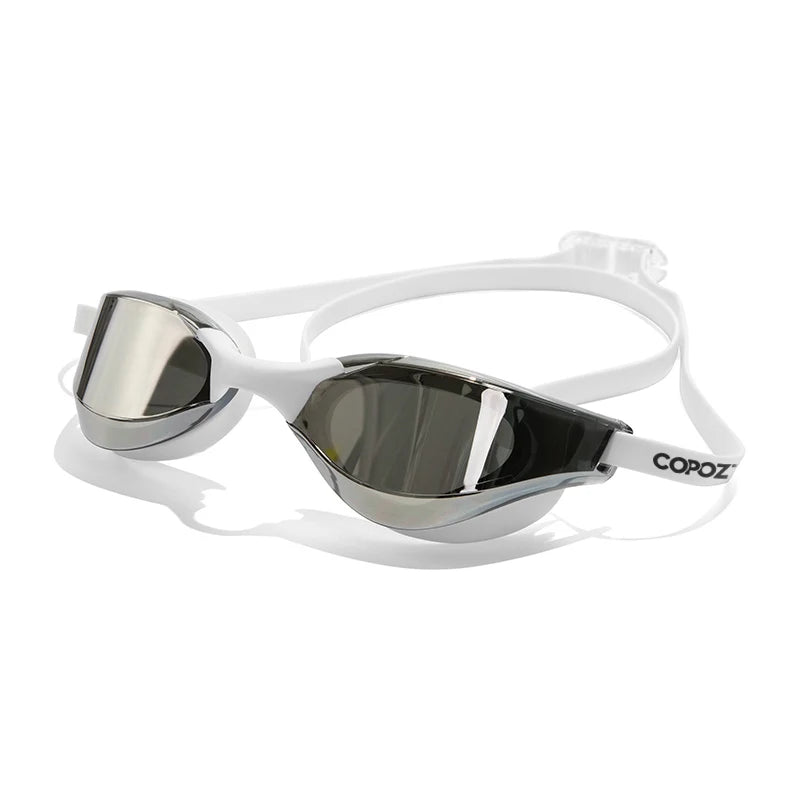 Copozz profissional à prova dwaterproof água chapeamento claro duplo anti-nevoeiro óculos de natação anti-uv masculino feminino óculos de natação com caso
