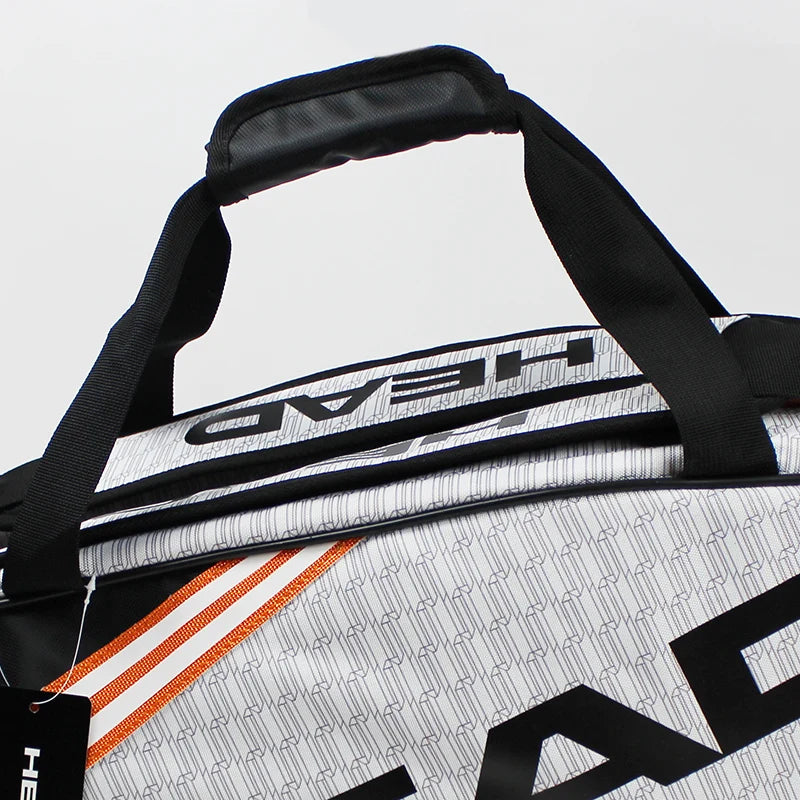 Saco De Raquetes De Tênis De Cabeça, Mochila De Grande Capacidade, Badminton Gymbag, Saco De Raquete De Squash com Sapatos Separados, 3-6 Peças