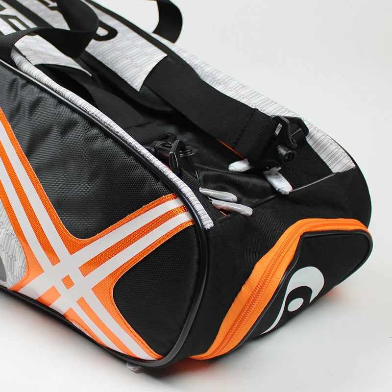 Saco De Raquetes De Tênis De Cabeça, Mochila De Grande Capacidade, Badminton Gymbag, Saco De Raquete De Squash com Sapatos Separados, 3-6 Peças
