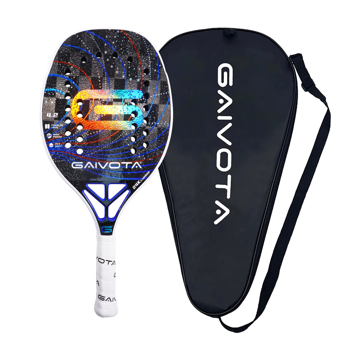 GAIVOTA raquete de tênis de praia balanceada e confortável carbono 24K raquete profissional cor gradiente + mochila