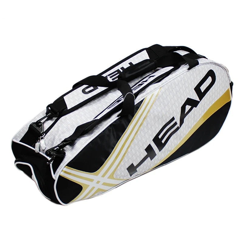 Saco De Raquetes De Tênis De Cabeça, Mochila De Grande Capacidade, Badminton Gymbag, Saco De Raquete De Squash com Sapatos Separados, 3-6 Peças