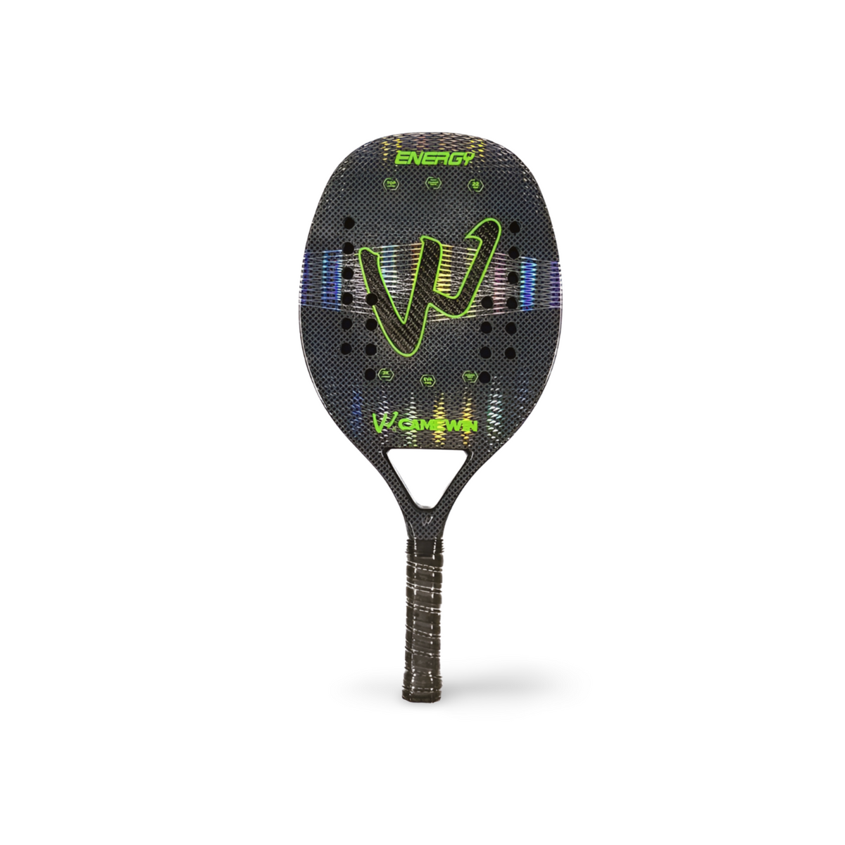 Raquete de Beach Tennis Profissional Holográfica de Fibra de Carbono